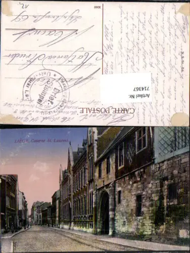 714367 Liege Lüttich Caserne St. Laurent Kaserne Feldpost Mainz