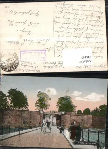 715140 Belgium Flandern Ypres Ypern Porte de Menin Feldpost Borgen Hanau