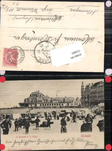 715802 Belgium Ostende Kursaal et la Page Strand Strandleben