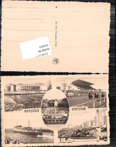 715813 Belgium Ostende Hafen Schiff Reitsport Pferderennbahn