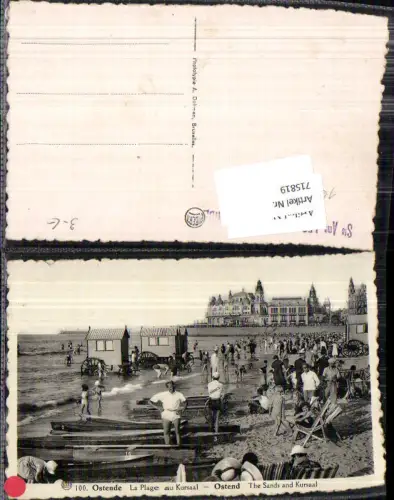 715819 Belgium Ostende Plage Kursaal Strand Strandleben