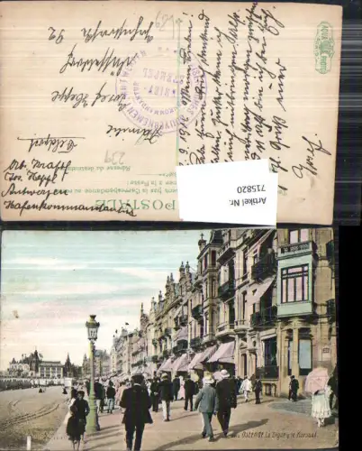 715820 Belgium Ostende La Digue Kursaal Leute Laterne Feldpost Hafenkommandantur Antwerpen