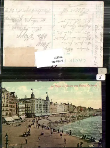 715828 Belgium Ostende La Plage Heure des Bains Strand Strandleben