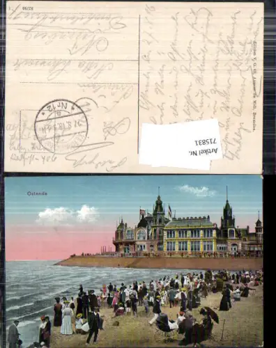 715831 Belgium Ostende Strand Strandleben Feldpost Feldpoststation 12