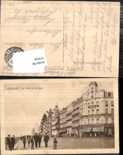 Ostende Les Hotels de la Digue Hotel Royal Belge Feldpost Schönefeld Leipzig