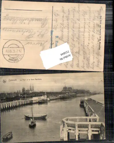 715844 Belgium Ostende Port et la Gare Maritime
