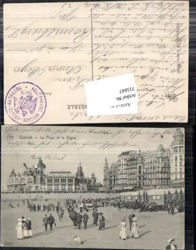 Ostende La Plage Strandleben Feldpost Ronneburg Preussisches Brigade Ersatz Bat.