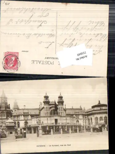 715849 Belgium Ostende Kursaal vue de Sud gel Saalfeld