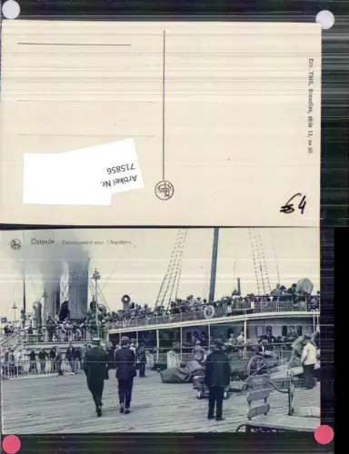 715856 Belgium Ostende Embarquement pour Angleterre Schiff Abfahrt