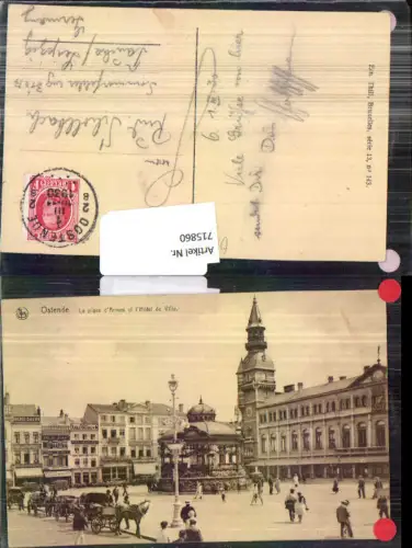 715860 Belgium Ostende Place de Armes Hotel de Ville gel Taucha Leipzig