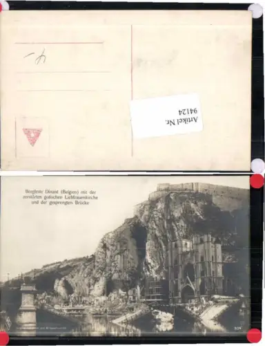 94124,Bergfeste Dinant a.d. Maas Kriegsschauplatz FotoAK