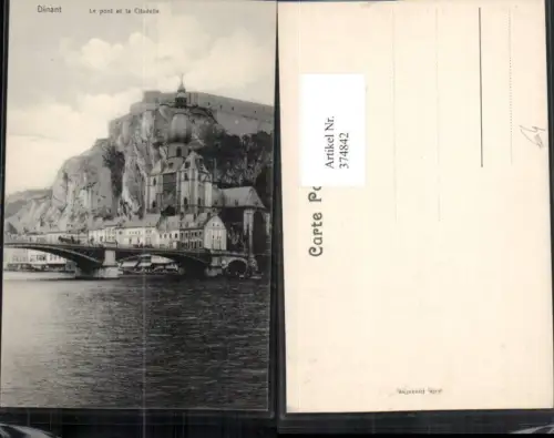 374842,Belgium Dinant Le pont et la Citadelle Brücke Kirche Festung