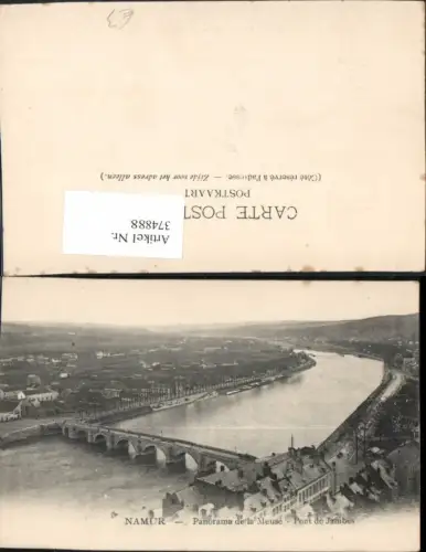 374888,Belgium Namur Panorama de la Meuse Pont de Jambes Brücke