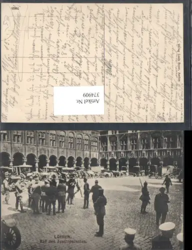 374909,Belgium Liege Lüttich Hof des Justizpalastes Soldaten