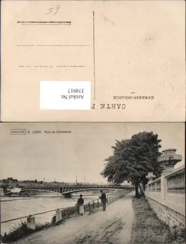 374917,Belgium Liege Lüttich Pont du Commerce Brücke