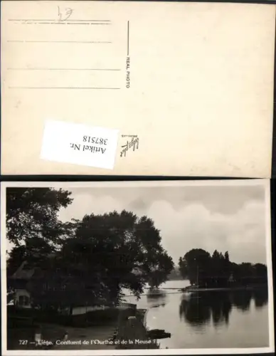 387518,Belgium Liege Confluent de l'Ourthe et de la Meuse Zusammenfluss