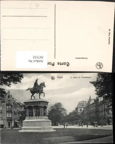 387532,Belgium Liege La Statue de Charlemagne Denkmal