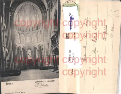 467603,Belgium Tournai Cathedrale Transept Kirche Innenansicht pub Nels 48euro32