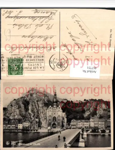 467751,Belgium Dinant Pont Citadelle et Eglise Brücke Kirche Festung