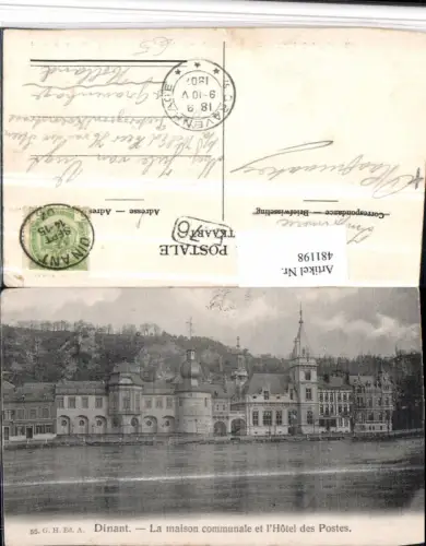 481198,Belgium Dinant La maison communale et Hotel des Postes Post