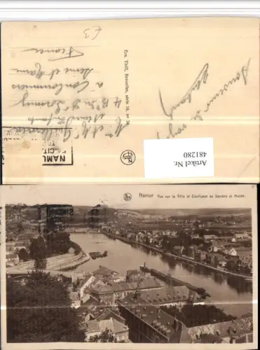 481280,Belgium Namur Vue sur la Ville et Confluent de Sambre et Meuse Totale