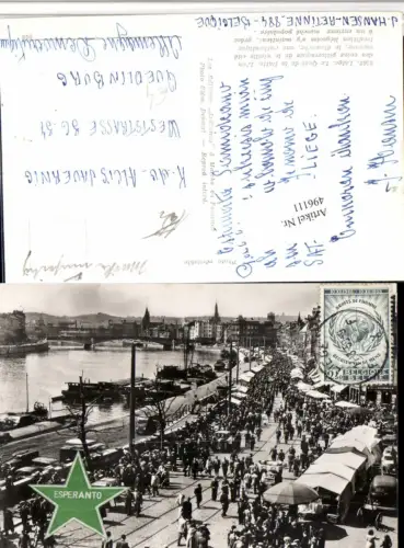 496111,Belgium Liege Lüttich Le Quai de la Batte Teilansicht Markt Fluss