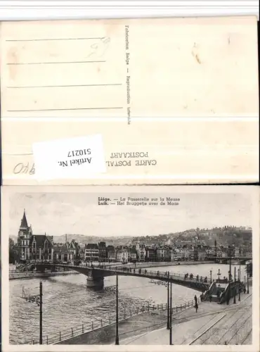 510217,Belgium Liege Lüttich La Passerelle surla Meuse Teilansicht Brücke