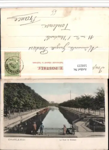 510223,Belgium Charleroi Le Quai de Brabant Fluss Brücke