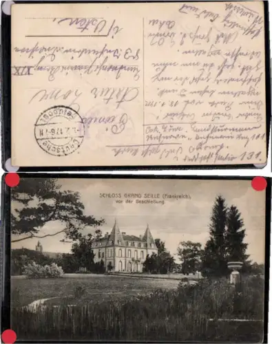 71442,Schloss Grand Seille v.d. Beschiessung Feldpost
