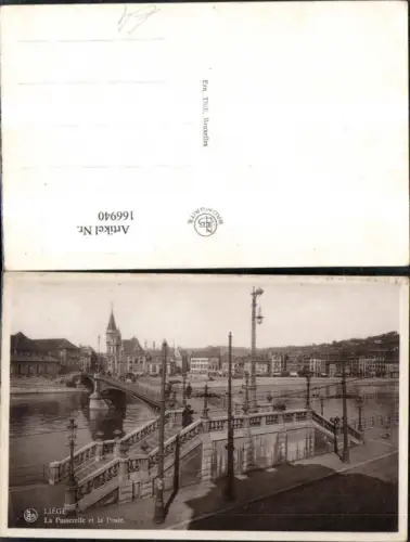 166940,Lüttich Liege La Passerelle et la Poste Brücke