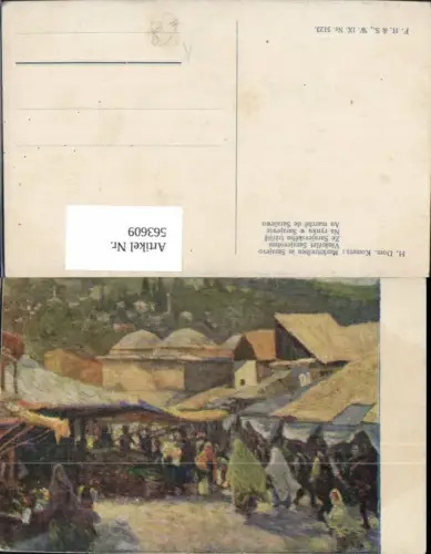 563609,Künstler Ak H. Dom. Komers Markttreiben i. Sarajevo
