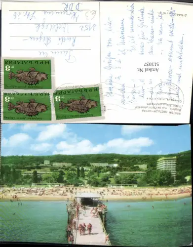 511037,Bulgaria Warna Zlatni piassatzi Strandleben Strand Steg