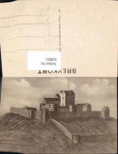 618051,Künstler Ak Bornholm Hammershus udi Aaret 1736 Denmark