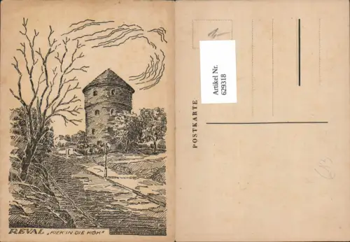 629318,tolle Künstler AK Talinn Reval Estonia kiek in die Kök