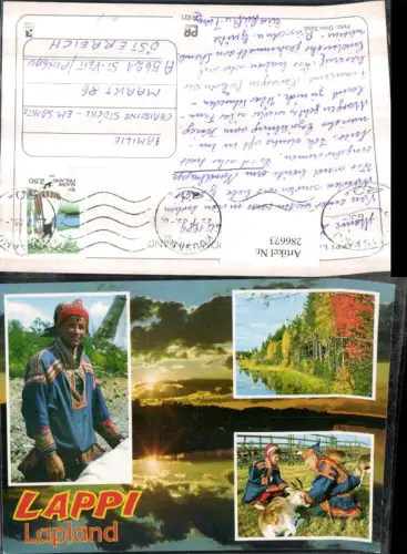 286673,Lappi Lapland Lappland Landschaft Volkstypen Rentier Mehrbildkarte