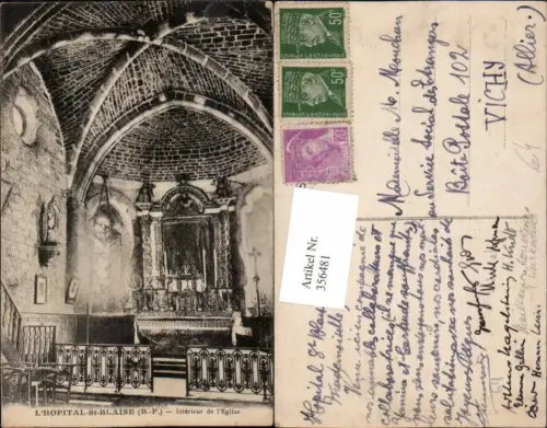 356481,Aquitanien Pyrenees-Atlantiques Hopital-St-Blaise Interieur de l'Eglise Kirche
