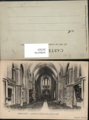 367853,Aquitanien Gironde Bordeaux Interieur de l'Eglise Saint-Andre Kirche Innenansicht