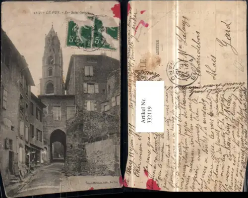 332119,Auvergne Haute-Loire Le Puy Rue Saint-Georges Kirchenturm