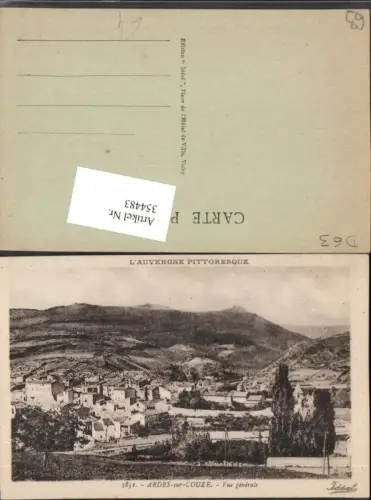 354483,Auvergne Puy-de-Dome Ardes-sur-Couze Vue Generale Totale