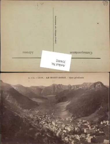 354492,Auvergne Puy-de-Dome Mont-Dore Vue generale Totale Bergkulisse