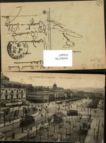 354497,Auvergne Puy-de-Dome Clermont-Ferrand Place de Jaude Platz Straßenbahnen