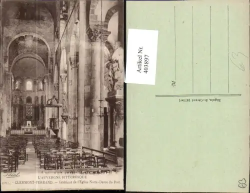403897,Auvergne Puy-de-Dome Clermont-Ferrand Interieur de l'Eglise Notre-Dame du Port Kirche
