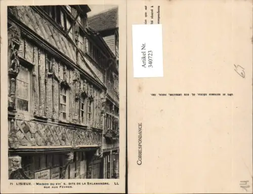 340723,Basse-Normandie Calvados Lisieux Maison du dite de la Salamandre Gebäude