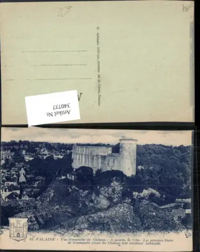 340737,Basse-Normandie Calvados Falaise Vue d'ensemble du Chateau Schloss