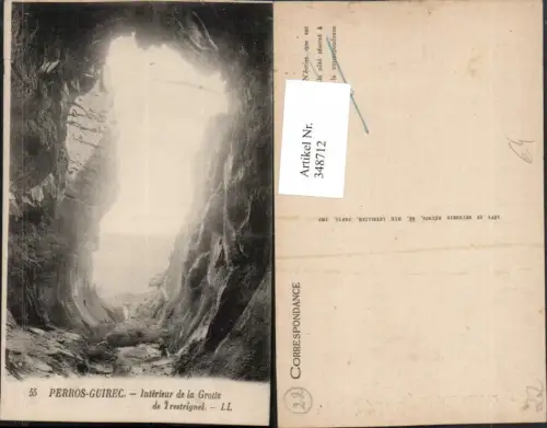 348712,Bretagne Cote-Amor Perros-Guirec Interieur de la Grotte de Trestrignel