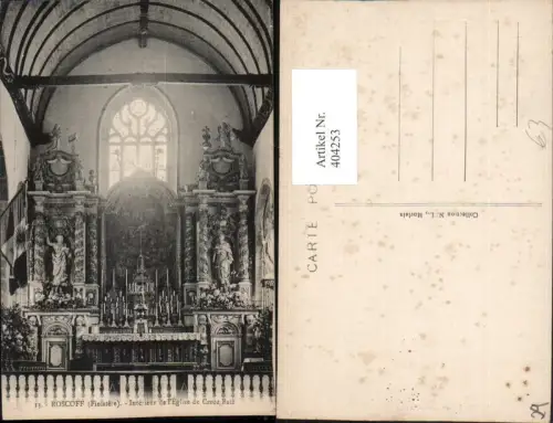 404253,Bretagne Finistere Roscoff Interieur de l'Eglise de Craoz Batz Kirche Altar