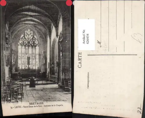 426454,Bretagne Cote-Amor Lantic Notre-Dame de la Cour Chapelle Interieur Kapelle