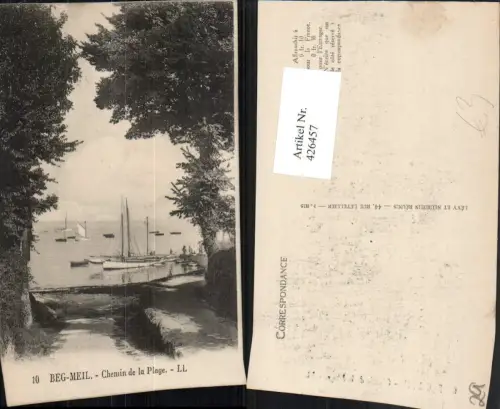426457,Bretagne Finistere Berg-Meil Chemin de la Plage Segelboote Boote