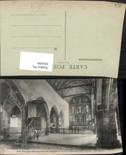 426499,Bretagne Cote-Amor Plouha Kermaria-en-Isquit Interieur de la Chapelle Kapelle