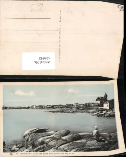 426642,Bretagne Morbihan Quiberon La Plage prise des rochers de Berg er vil Küste